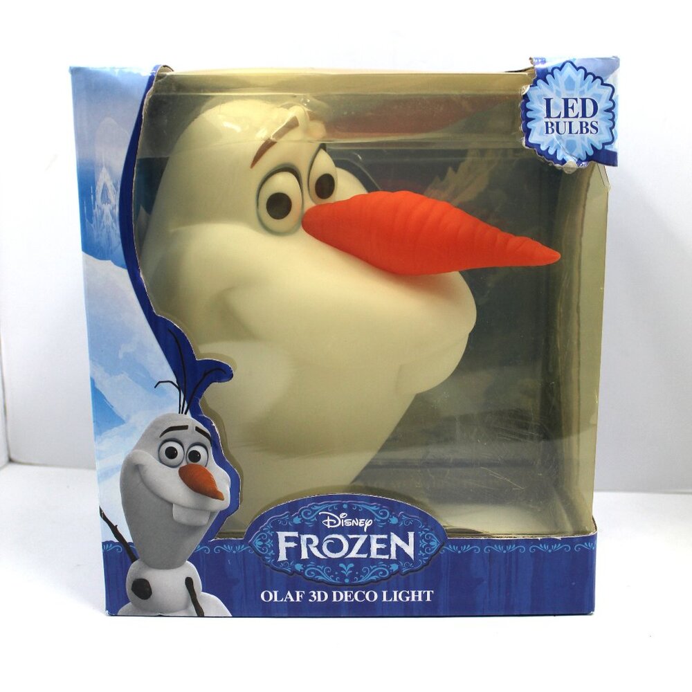 Disney Frozen Olaf LED Bedroom Wall Night Light, 3D Decor w/Crack Sticker NEW!